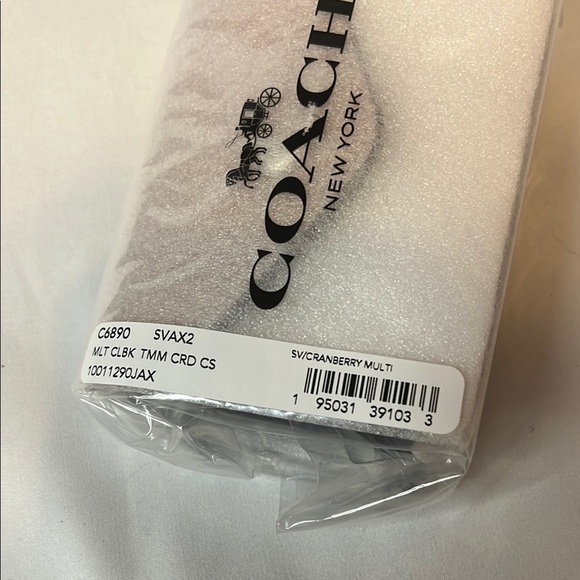 NWT Coach Tammie Card Case In Colorblock - Cranberry Multi - Picture 4 of 5